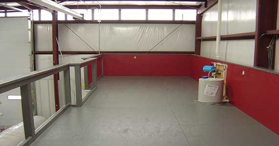 Interior during sheeting